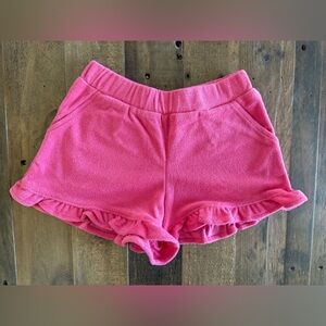 Mini Boden - Frill Hem Towelling Short - Rose Pink, 5y